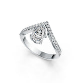 Sterling Silver Semi Mount Ring Setting Pear PE 7x5mm Princess Tiara Ring Syzjewelry