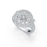 Sterling Silver Cluster Cocktail Ring with White Topaz or Moissanite DHJ