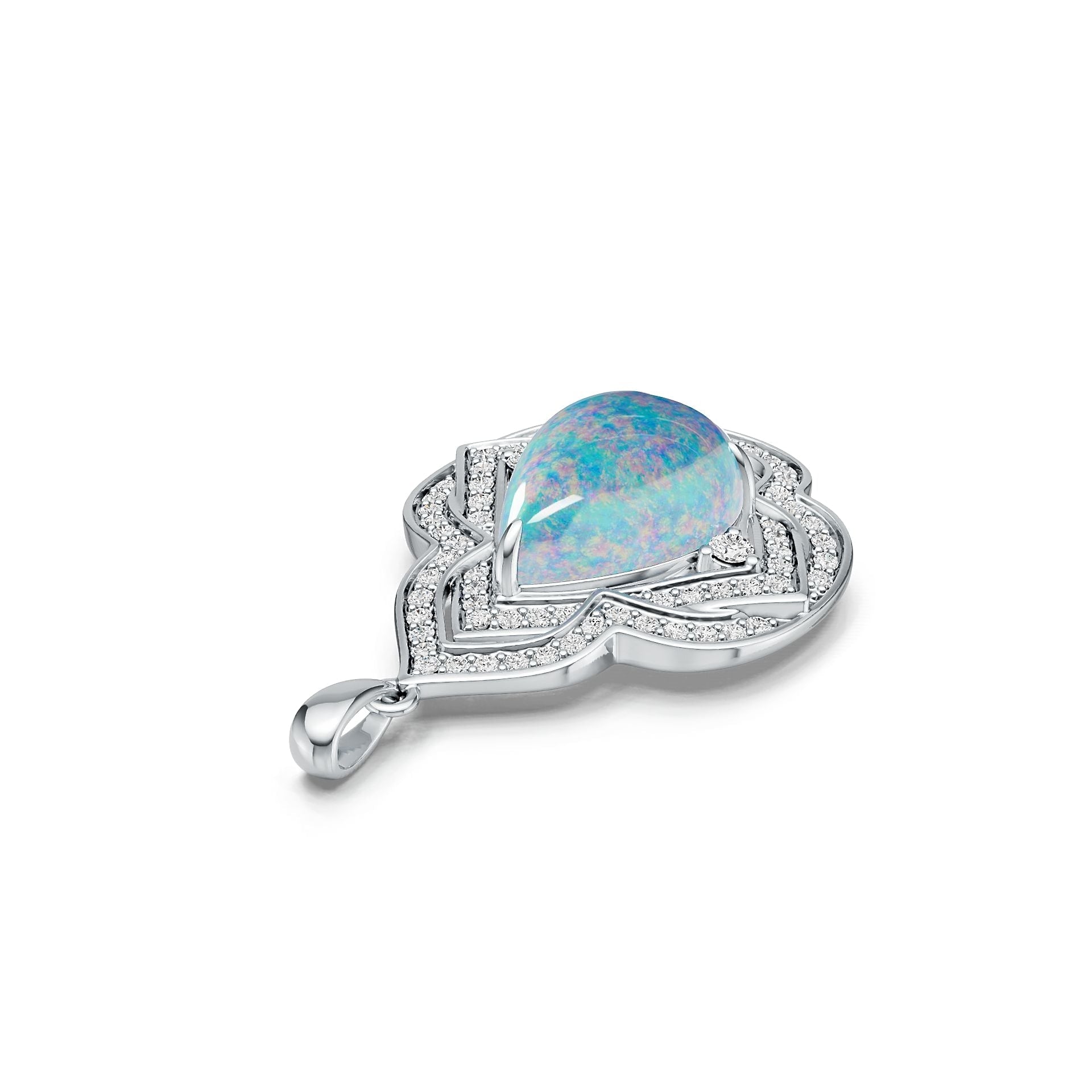 Sterling Silver Semi Mount Pendant Setting Pear PE 17X12mm Cabochon DHJ