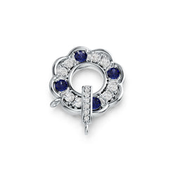 Sterling SilverPendant Setting with White Topaz or Moissanite Flower Theme Syzjewelry