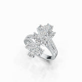Sterling Silver Semi Mount Ring Setting Oval OV 5X4mm with White Topaz - Syzjewelry