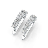 Sterling Silver Earrings Huggie Hoop with White Topaz or Moissanite Syzjewelry