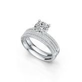 Sterling Silver Semi Mount Ring Setting Round RD 7X7mm Engagement Ring Set DHJ