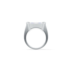 Men's Sterling Silver Moissanite Ring Round RD 6.5X6.5MM