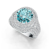 Sterling Silver Semi Mount Ring Setting Round RD 10x10mm White Topaz DHJ