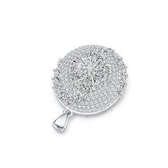 Sterling Silver Cluster Pendant with White Topaz or Moissanite DHJ