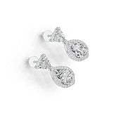 Sterling Silver Semi Mount Earrings Setting Pear PE 10X7mm TRI 6Xmm Syzjewelry