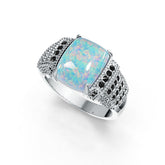 Sterling Silver Semi Mount Ring Setting Cushion CU 12X10mm Cabochon DHJ