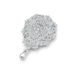 Sterling Silver Semi Mount Pendant Setting Oval OV 7X5mm with White Topaz DHJ