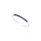 Sterling Silver Tennis Moissanite or Sapphire Bracelet For Women Round RD 6.5x6.5mm Fully Adjustable