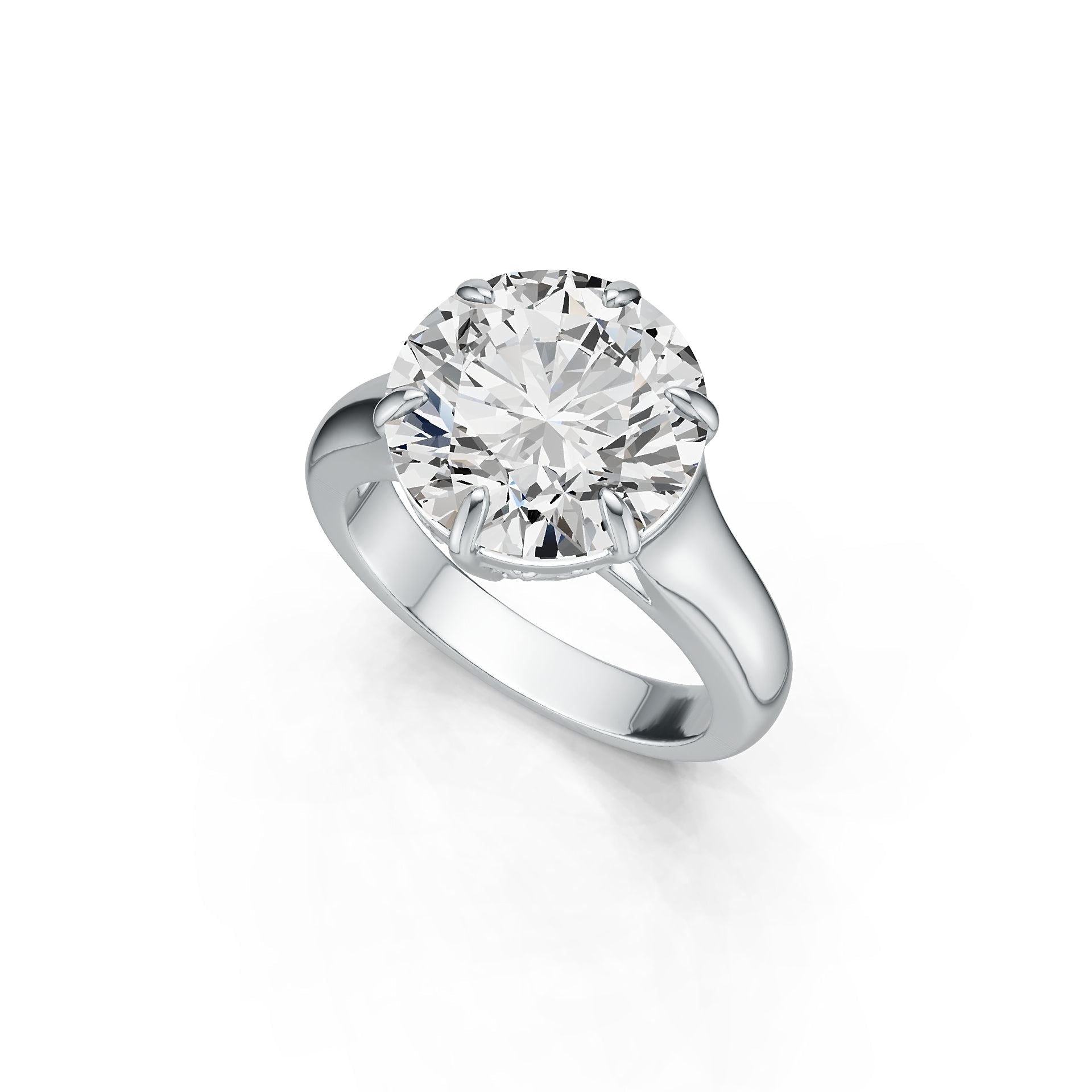 Sterling Silver Semi Mount Ring Setting Round RD 12X12mm Solitaire DHJ