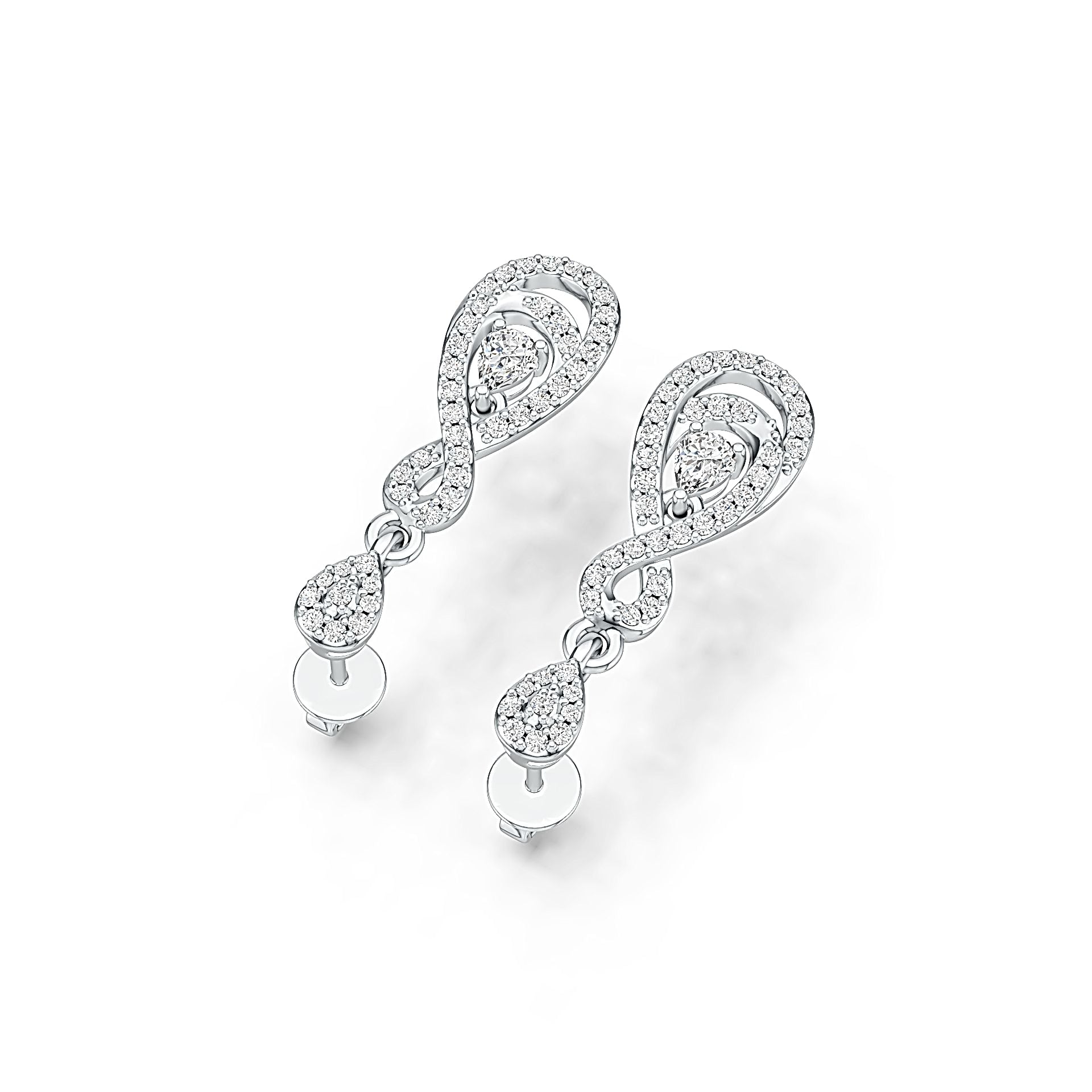 Sterling Silver Semi Mount Earrings Setting Pear PE 4X3mm Infinity Teardrop DHJ