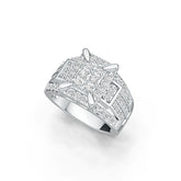 Sterling Silver Men's Engagement Wedding Ring with White Topaz or Moissanite DHJ
