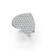 Sterling Silver Ring Cluster Heart Theme with White Topaz or Moissanite - Syzjewelry