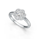 Sterling Silver Semi Mount Ring Setting Round RD 6x6mm Halo Flower Ring Syzjewelry