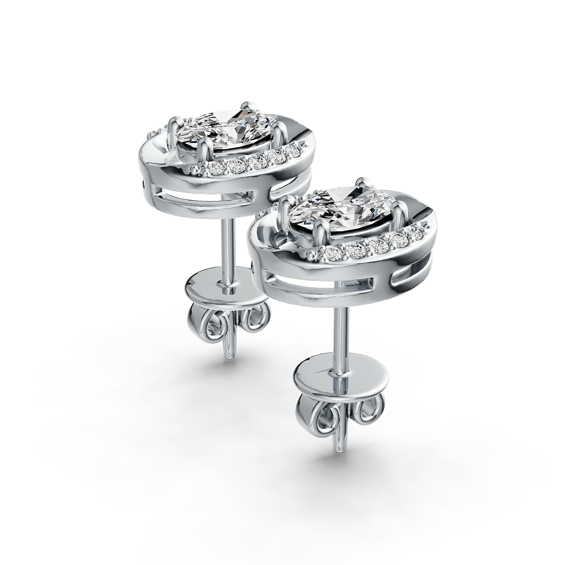 Sterling Silver Semi Mount Earrings Setting Oval OV 6x4mm Stud Syzjewelry