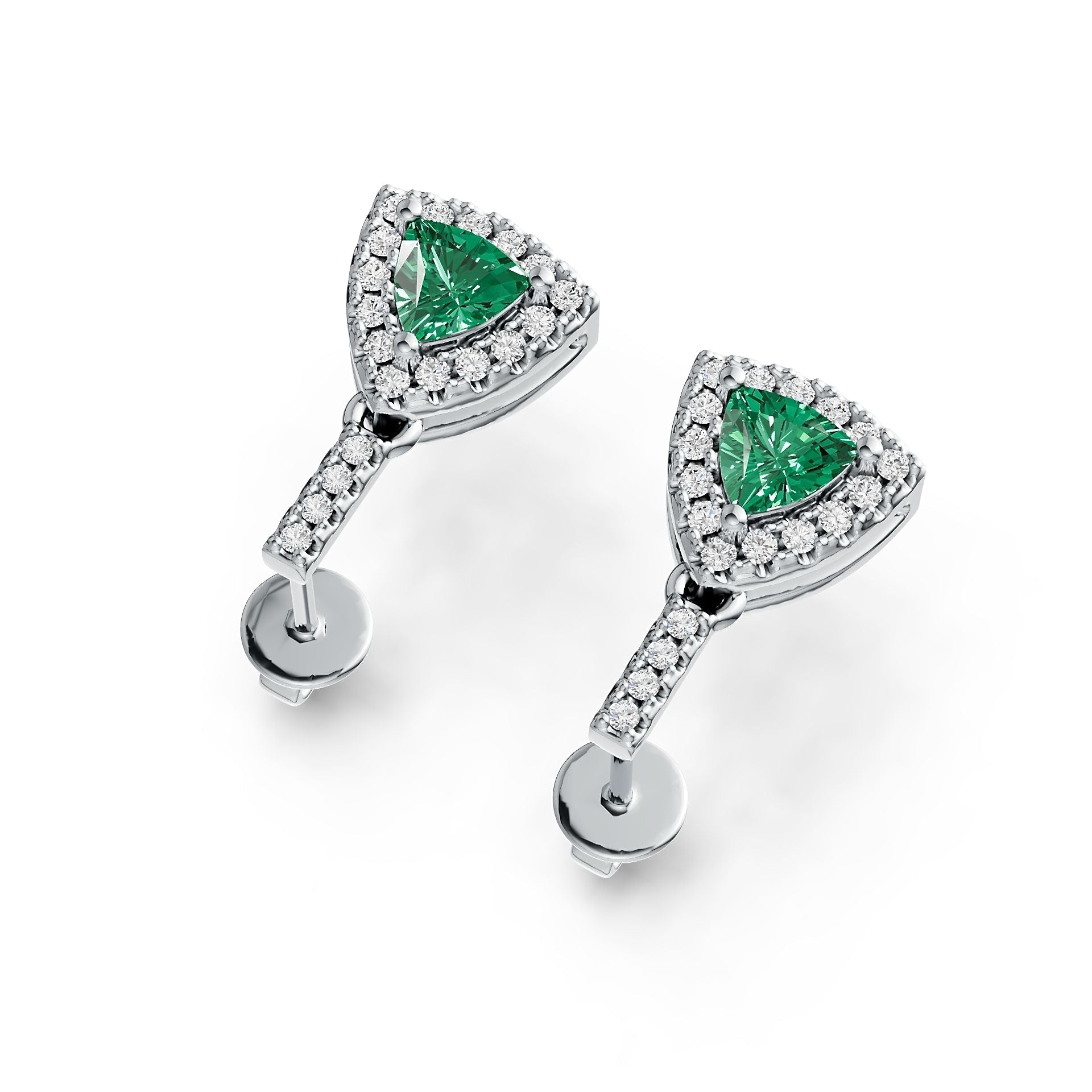 Sterling Silver Semi Mount Earrings Setting Trillion TL 4X4mm DHJ