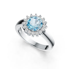 Sterling Silver Semi Mount Ring Setting Round RD 7X7mm Halo Syzjewelry