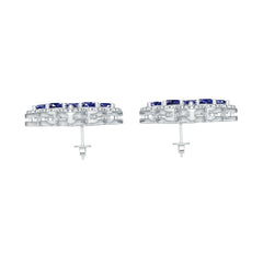 Sterling Silver Royal Blue Sapphire Earrings Pear PE 7X5mm