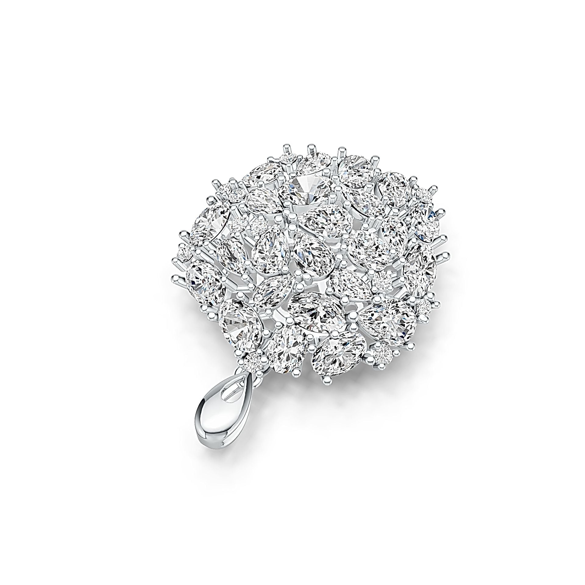 Sterling Silver Semi Mount Pendant Setting Pear PE 7X5mm OV 5X4mm DHJ