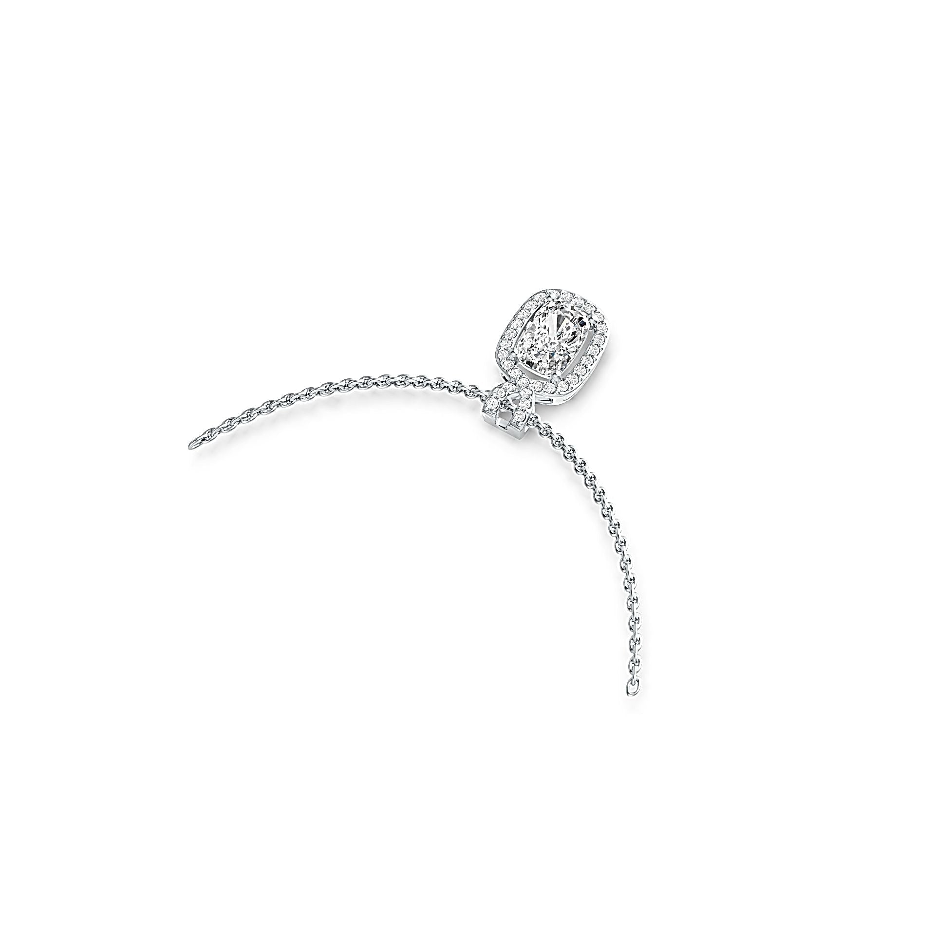 Sterling Silver Semi Mount Pendant Setting Cushion CU 7X5mm Halo - Syzjewelry
