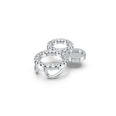Sterling Silver Pendant Cluster Round-Shaped with White Topaz or Moissanite DHJ