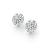 Sterling Silver Semi Mount Earrings Setting Oval OV 7X5mm with White Topaz DHJ