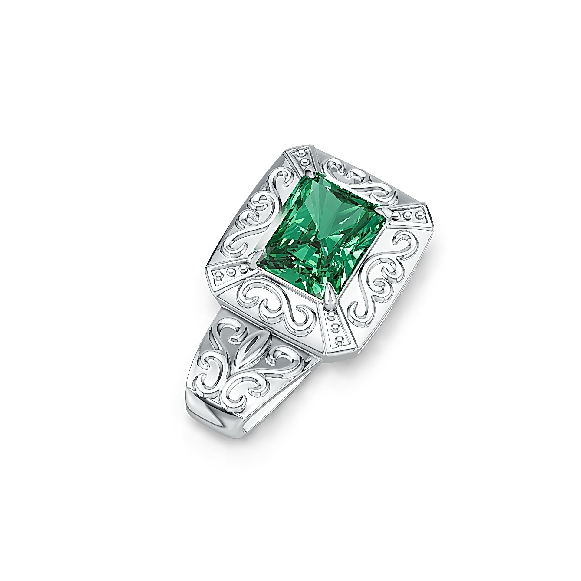 Sterling Silver Semi Mount Pendant Setting Emerald OCT 10X8mm DHJ