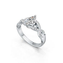 Sterling Silver Semi Mount Ring Setting Pear PE 9X7mm DHJ