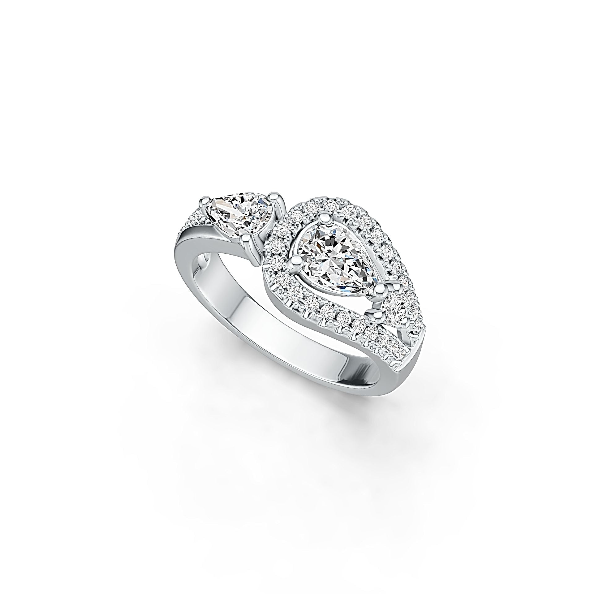 Sterling Silver Semi Mount Ring Setting Pear PE 7X5mm DHJ