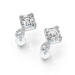 Sterling Silver Semi Mount Earrings Setting Emerald OCT 7X7mm DHJ
