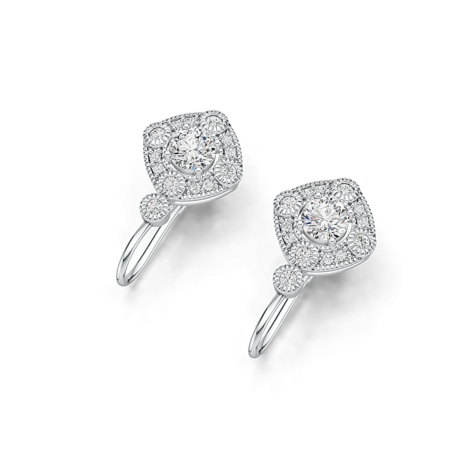 Sterling Silver Semi Mount Earrings Setting Round RD 6X6MM DHJ