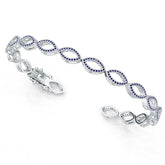 Sterling Silver Royal Blue Sapphire or Moissanite Bracelet Round RD 1.2mm