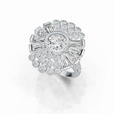 Sterling Silver Semi Mount Ring Setting Round RD 8x8mm Baguette BAG 6x3mm DHJ