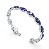 Sterling Silver Moissanite Bracelet OCT 7X5mm TRI 5x5mm 7 Inch
