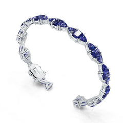 Sterling Silver Moissanite or Sapphire Bracelet OCT 7X5mm TRI 5x5mm 7 Inch