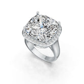 Sterling Silver Semi Mount Ring Setting Cushion CU 15x15mm Halo DHJ