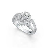 Sterling Silver Semi Mount Ring Setting Oval OV 8X6mm Halo Split Shank DHJ