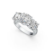 Sterling Silver Semi Mount Ring Setting Round RD 10x10mm OV 8x8mm 3 Stone Ring DHJ