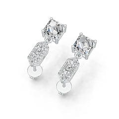 Sterling Silver Semi Mount Earrings Setting Emerald OCT 6X6mm DHJ