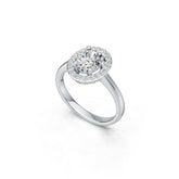 Sterling Silver Semi Mount Ring Setting Oval OV 8X6mm Halo DHJ