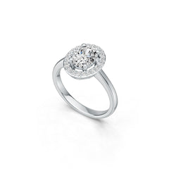 Sterling Silver Semi Mount Ring Setting Oval OV 8X6mm Halo DHJ
