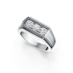 Men's 10K Gold CVD Diamond Ring Round RD 4x4mm