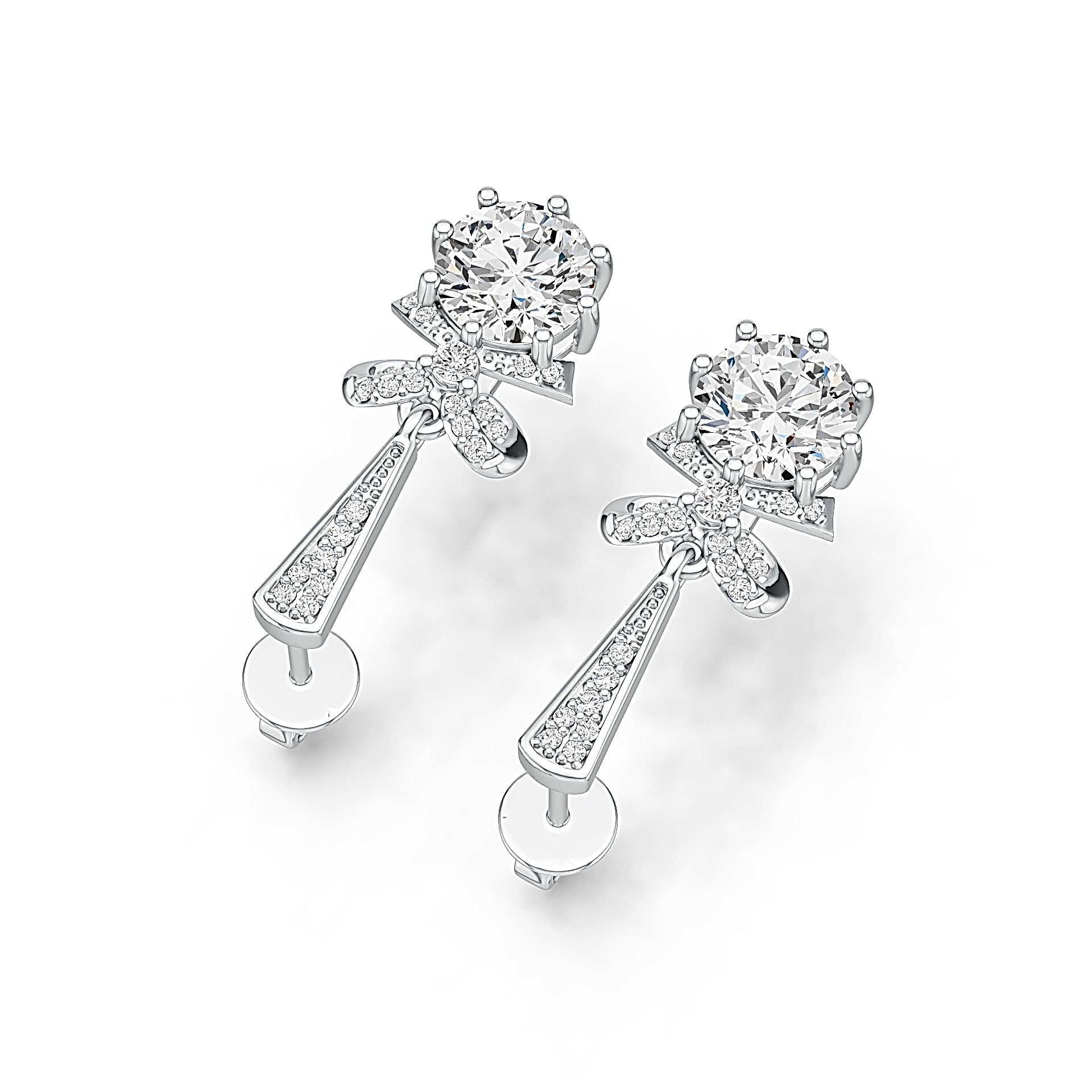 Sterling Silver Semi Mount Earrings Setting Round RD 7x7mm DHJ