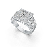 Sterling Silver Semi Mount Ring Setting Princess SQ 3X3mm DHJ