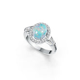 Sterling Silver Semi Mount Ring Setting Oval OV 9X7mm BG 5X4mm DHJ