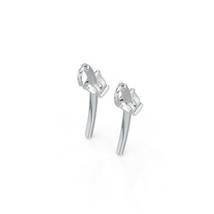 Sterling Silver Semi Mount Earrings Setting Pear PE 8X6mm - Syzjewelry