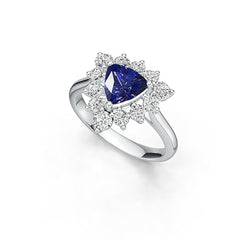 Sterling Silver Semi Mount Ring Setting Trillion TRI 7X7mm Syzjewelry