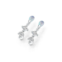 Sterling Silver Semi Mount Earrings Setting Pear PE 8X5mm SQ 4X4mm - Syzjewelry