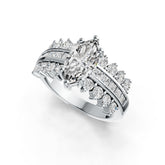 Sterling Silver Semi Mount Ring Setting Marquise MQ 12X6mm with White Topaz DHJ